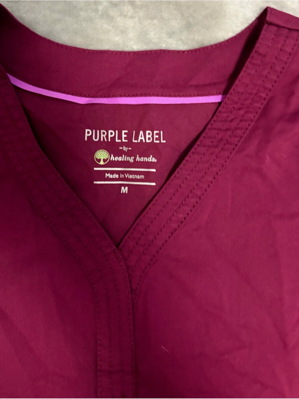 healing hands Purple Label V-neck Scrub Top - Deep Berry